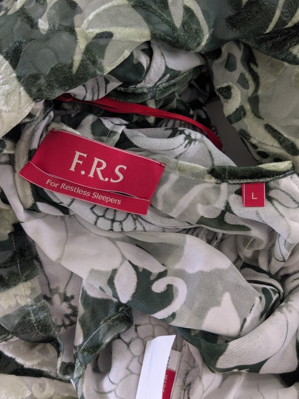 F.R.S For Restless Sleepers Polimnia Green Silk Velvet Scarf Blouse Large Italy - Picture 11 of 14